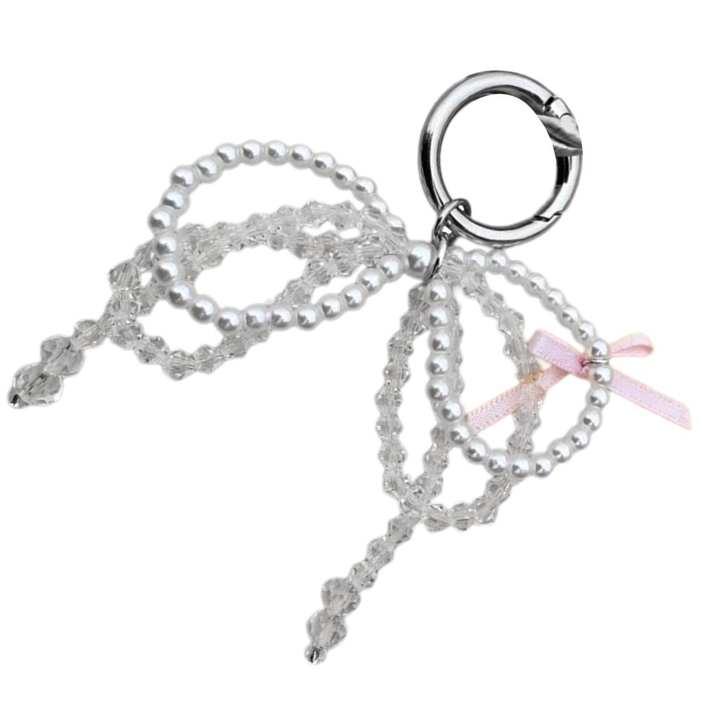 Stylish Bowknot Keychain Fashionable Heart Bag Pendant Phone Charm Keyring Elegant Accessory for Girls and Ladies