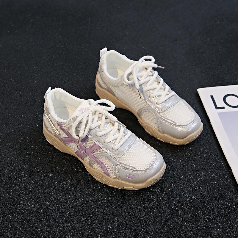 

Повседневная женская спортивная летняя новая универсальная модная удобная дышащая легкая сетка на толстой подошве 40 фиолетовый