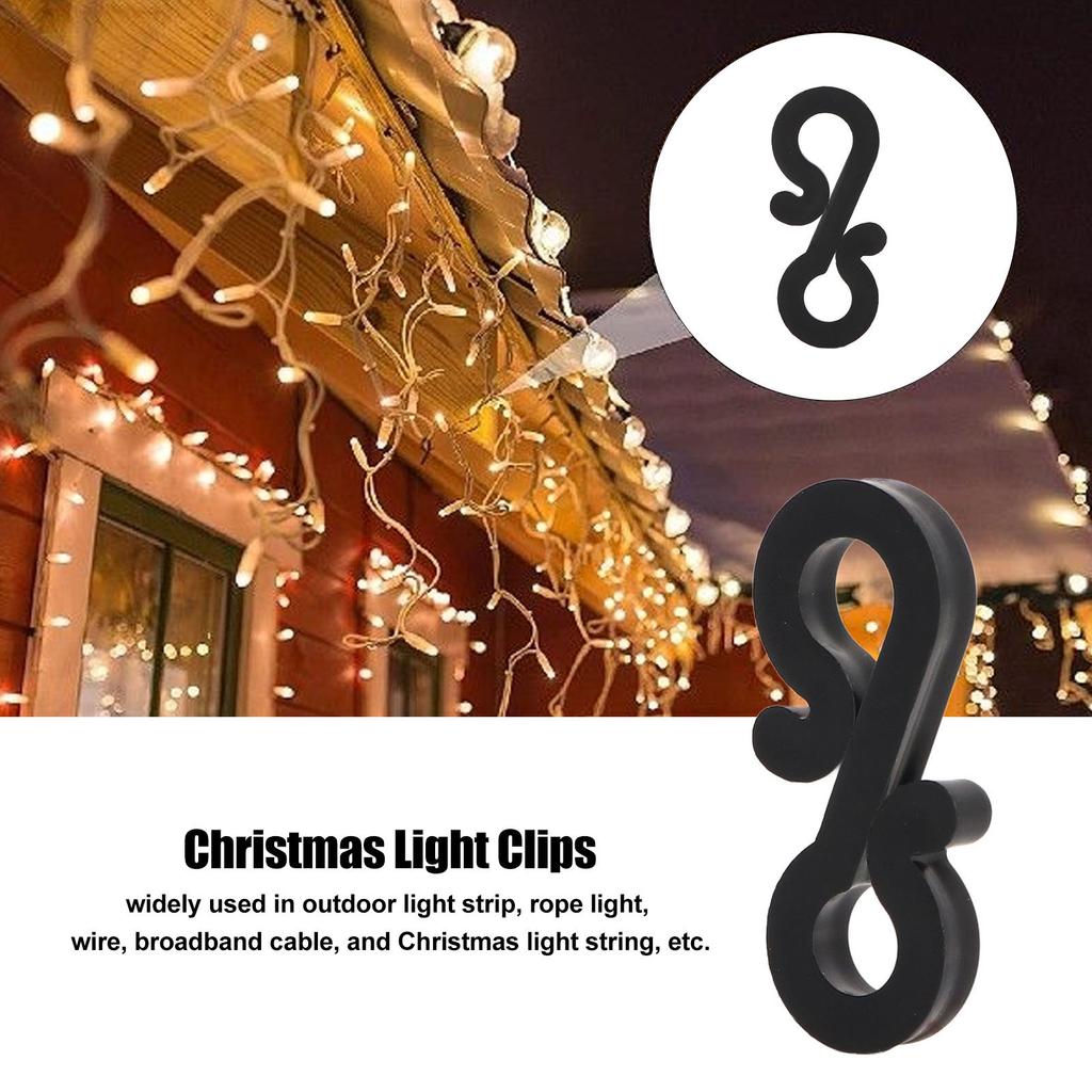 150Pcs S Shaped Hooks Sturdy Plastic Dual Ends Multipurpose Christmas Light Clips for Party Lights Decoration
