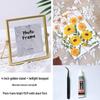 Nordischer Stil Geometrischer Metall-Glas-Fotorahmen für Trockenblumen - DIY Geprägte Pflanzen specimen Anzeige, Kreatives Gold, Größen 4x6 & 7 Zoll