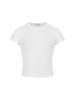 2026 European and American Trendy Women's Cropped Slim-Fit Solid Color Short-Sleeve T-Shirt