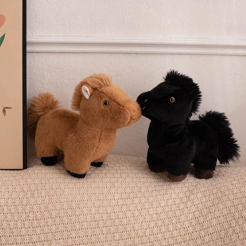 Long Mane Foal Plush Doll Simulation Cartoon Horse Stuffed Toy Horse Plush Keychain  Children
