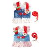 Girl Cats T-shirt Costume Apparel Beach Dress Beach Strawberry Vest for Puppy Dog and Cats Strawberry Dress