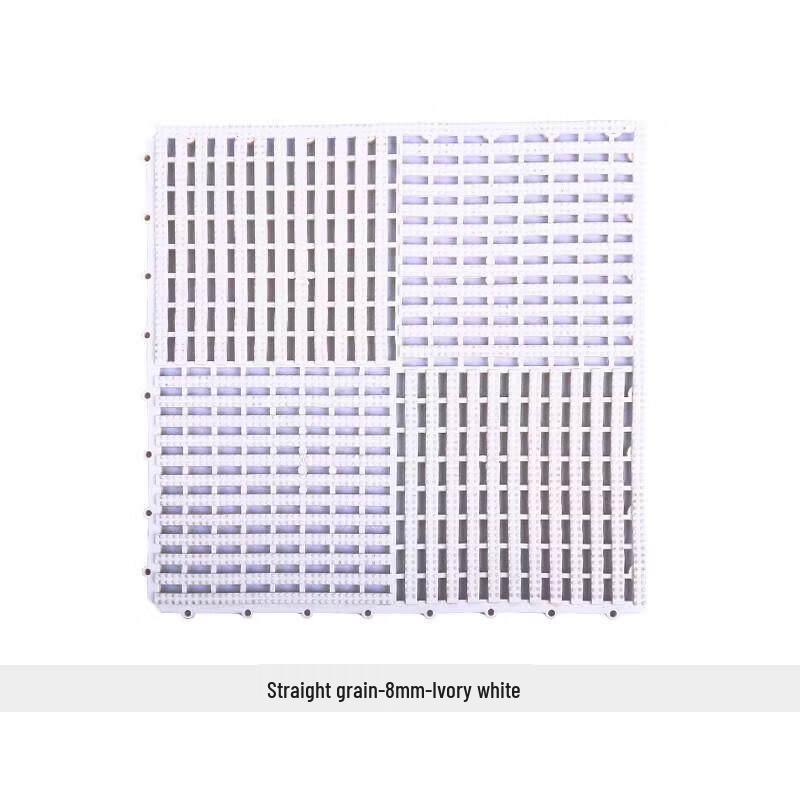 Ivory White Straight Grain Non-Slip Shower Mat (10-Pack)