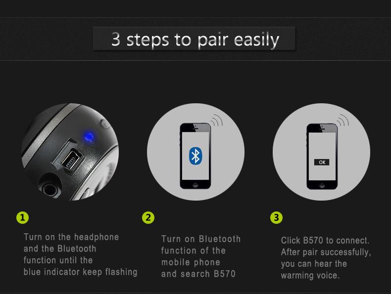 Grenzüberschreitende 570 Over-Ear Bluetooth-Kopfhörer mit MP3, Stereoklang und integriertem Mikrofon
