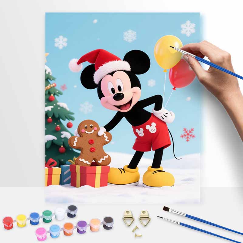 Disney Christmas Mickey Digital Oil Painting Art Kit Handmade Diy Home Decorations