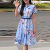ZANZEA Women Summer Casual Round Neck Short Sleeve Boho Floral Print Dress