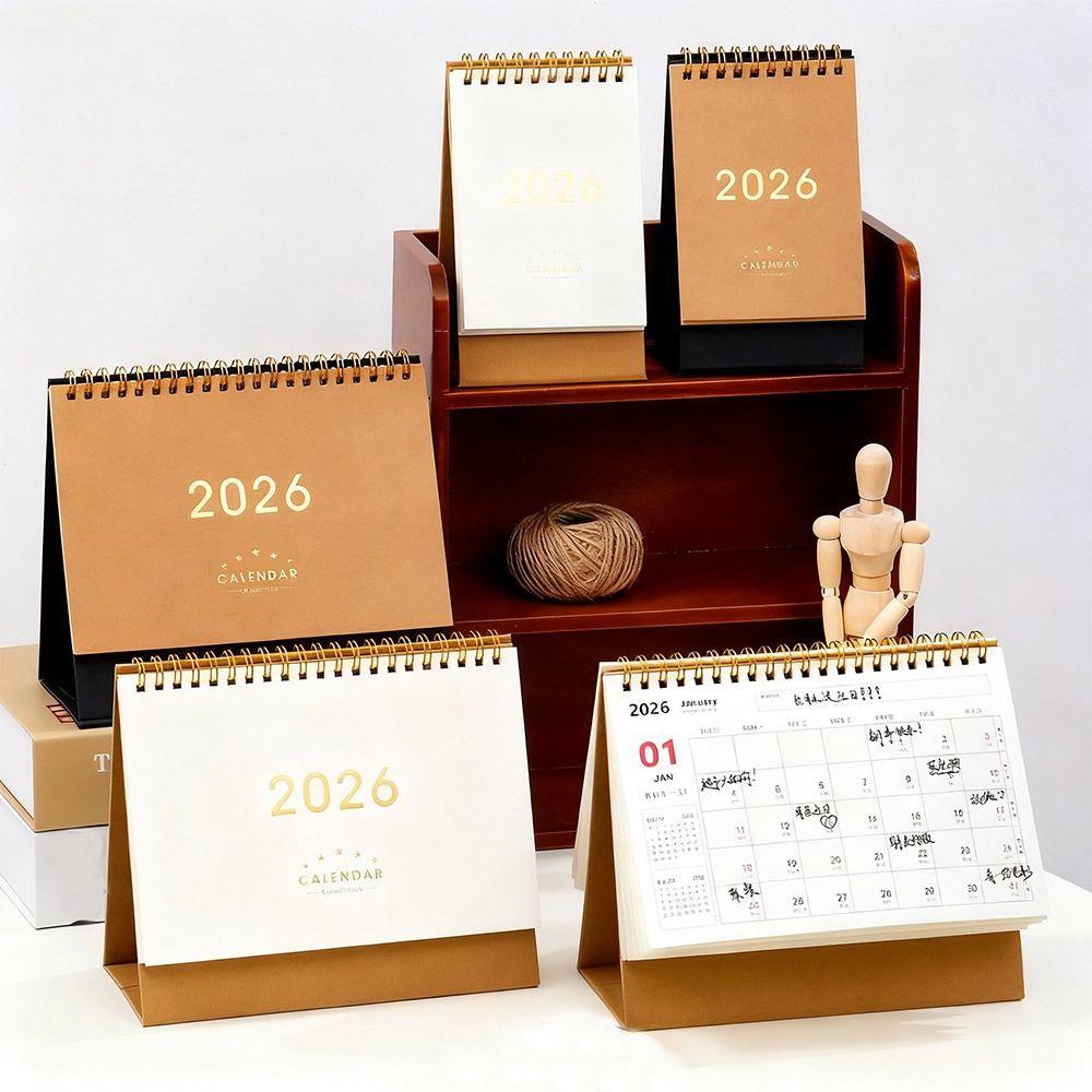 2026 Desktop-Papierkalender Jahresagenda-Organizer Schlichter Stil Planer Terminplaner Heim Büro