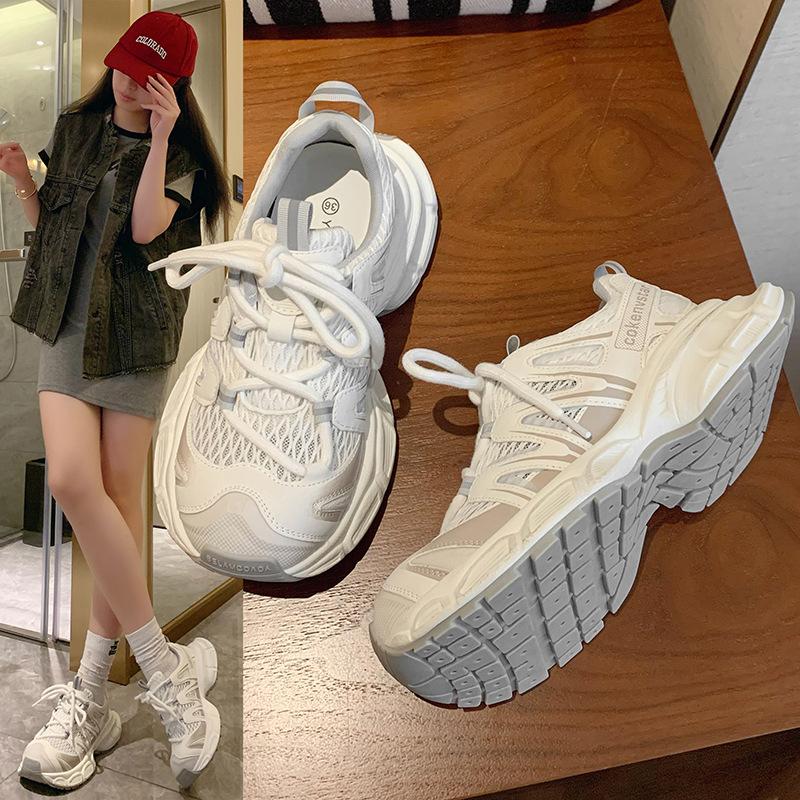 Soft leather platform fried street dad shoes women's 2025 summer new women's shoes versatile sports shoes casual shoes board shoes women