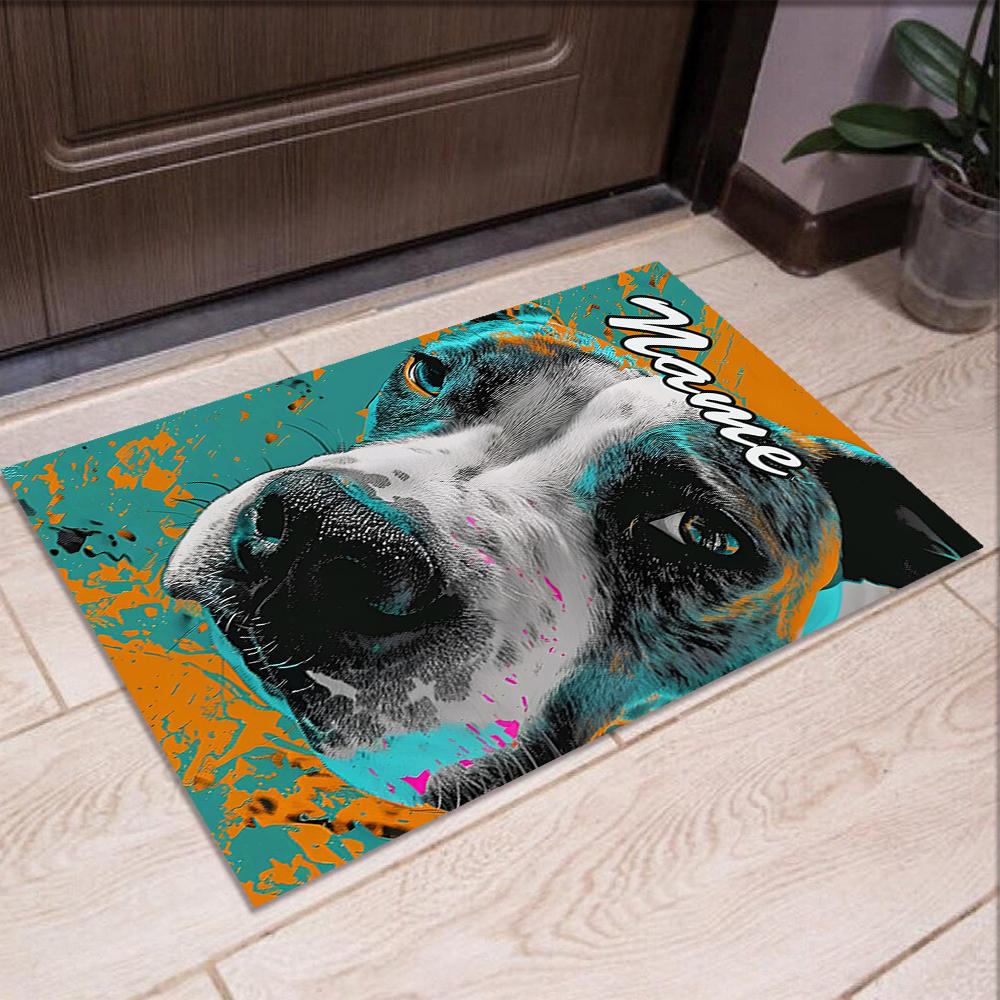 Custom Name Dog Printed Carpet,Rug for Office Chair Living Room Bedroom Kitchen Room Decor Gifts.
