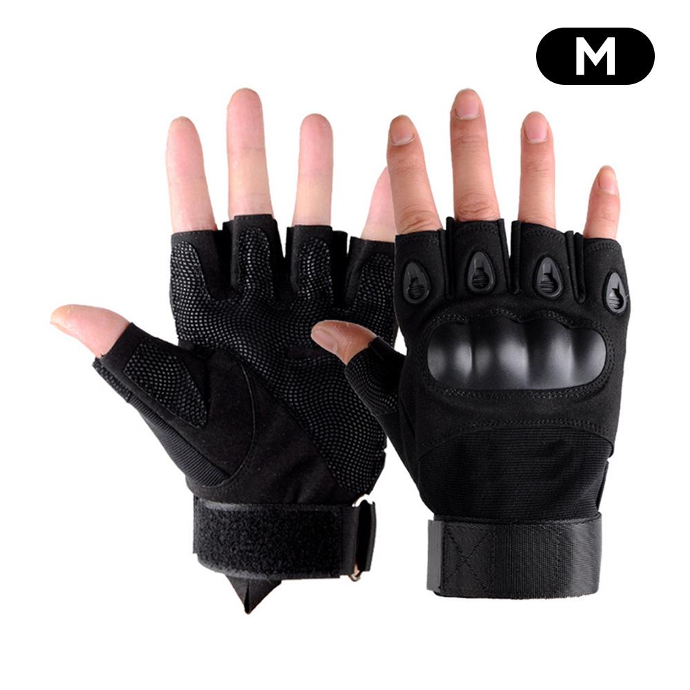 Motorcycle Riding Fitness Gloves Outdoor Tactical Fingerless Gloves Hard Knuckle Hunting Combat Hiking Military Half Finger Glov