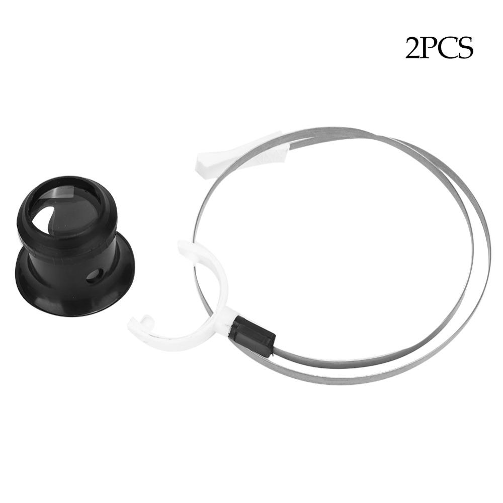 2Pcs Black Watch Repair Loupe 3.6*3.2cm Watch Repairing Tool for 3X For Hobby Crafts