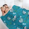 Possum - Cute Blue and Green Cartoon Animal Pattern Throw Blanket Tourist Blankets For Sofas Custom Flannel Fabric Blankets
