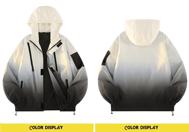 Gradient Spring Sporty Hooded Jacket - Versatile Trendy Casual Coat for Couples