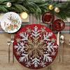 Round Christmas Placemats, Water-absorbing, Anti-slip and Heat-insulating MATS for Restaurants and Kitchens, Table Coasters