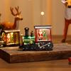Festival Glowing Christmas Train Figurine Christmas Light Up Miniature Train Scene Ornament for Family Celebration