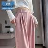Women's 2024 Summer White Ice Silk Wide-Leg Suit Pants