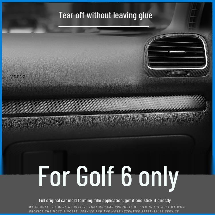Golf 6 Carbon Fiber Interior Console Decoration Stickers, Free Replacement for 10-12 Year Models.