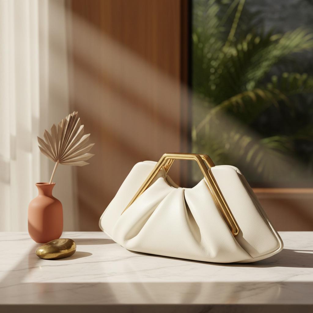 Fashionable Cloud Bag, Light Luxury High-end Pleated Bag, Dumpling Bag, Women's Simple Handbag, Dinner Bag