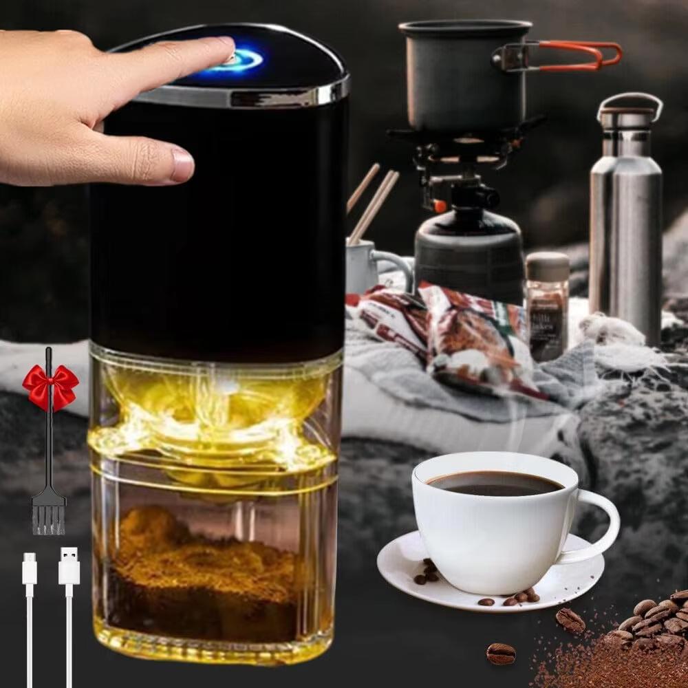 Custom Logo Small Portable Mini Home Kitchen Coffee Grinder Machine Mill Automatic USB Charging Electric Coffee Grinder