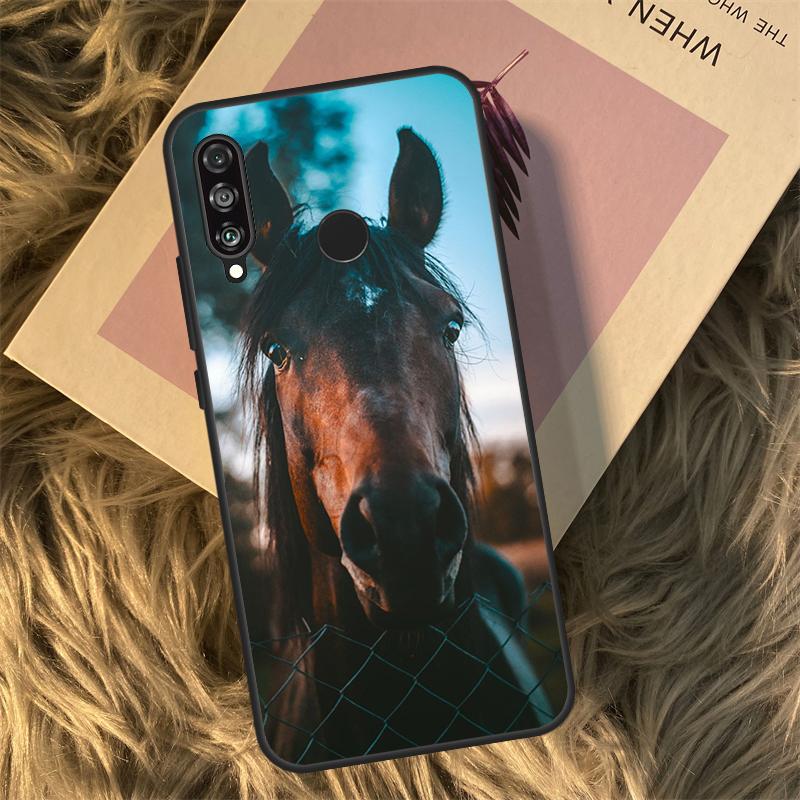 Funny Horse Animal Case For Huawei P30 P20 P50 Pro P40 Lite P Smart 2021 Nova 5T For Honor X8 X9a 50 70 Cover