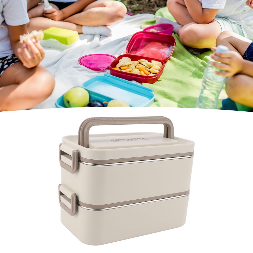 2 Tier Stackable   Box 304 Stainless Steel Insulated Lunch Containers Lkproof Compartment Portable Food Container for School