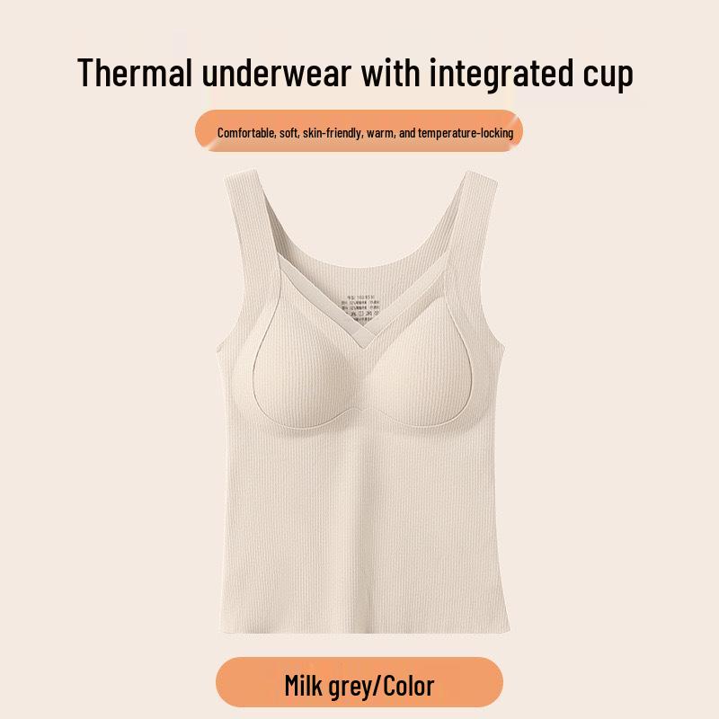 Women's Seamless V-Neck Vest - Warm, Slimming Base Layer with Built-in Support