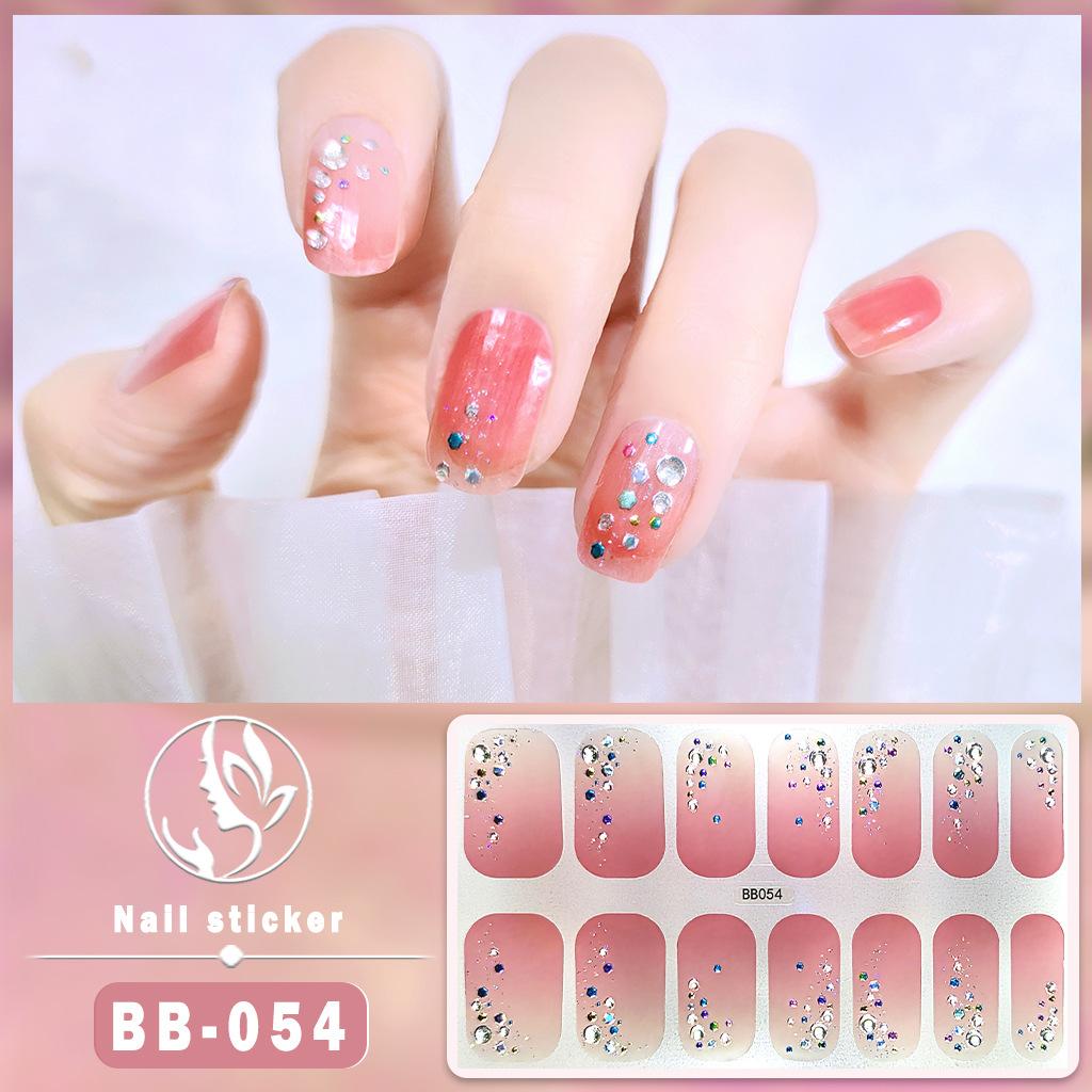 BB 5D No-Bake Gel Nail Sticker Light Therapy Nail Film Nail Sticker Full 3D Hot Gold Wearing Nail Sticker