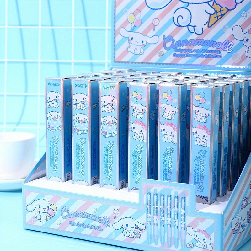 36pcs Cinnamoroll Sanrio 0.5mm creative blue dog gold-pin blind box press pen cute high-value neutral pen girl sign pen ST black