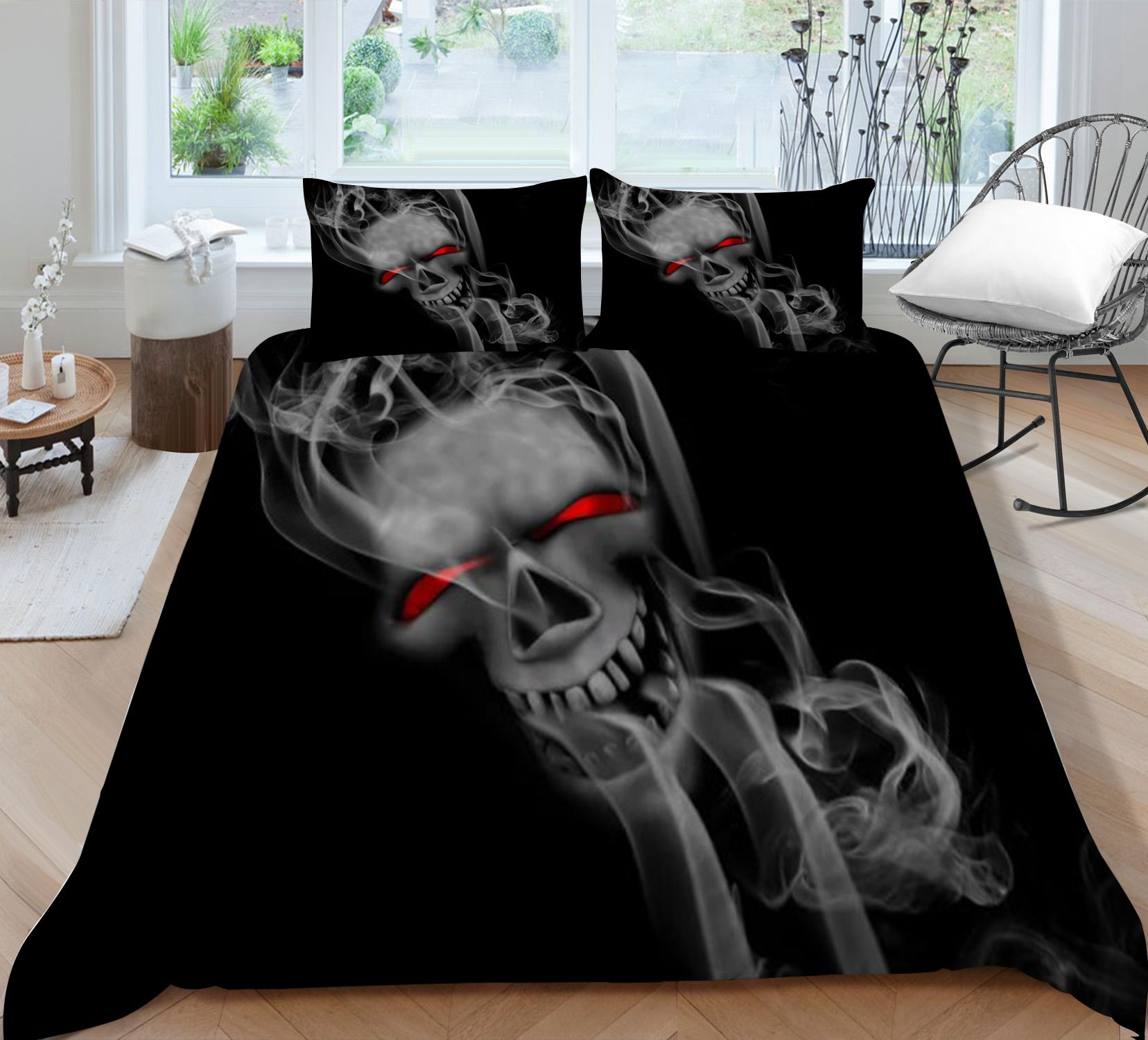 

Постельное белье с 3D принтом черепа, покрывало для дома, модное постельное белье, комплекты пододеяльников из полиэстера, одинарный двойной королевский размер EU Single 135x200cm