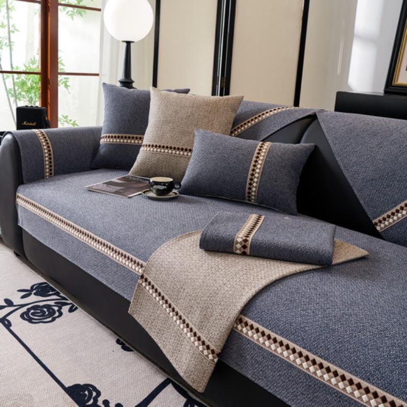 New Minimalist And Modern Chenille Sofa Cover Four Season Universal Anti Slip Dustproof Sofa Cover Hood Cloth Cover Cloth