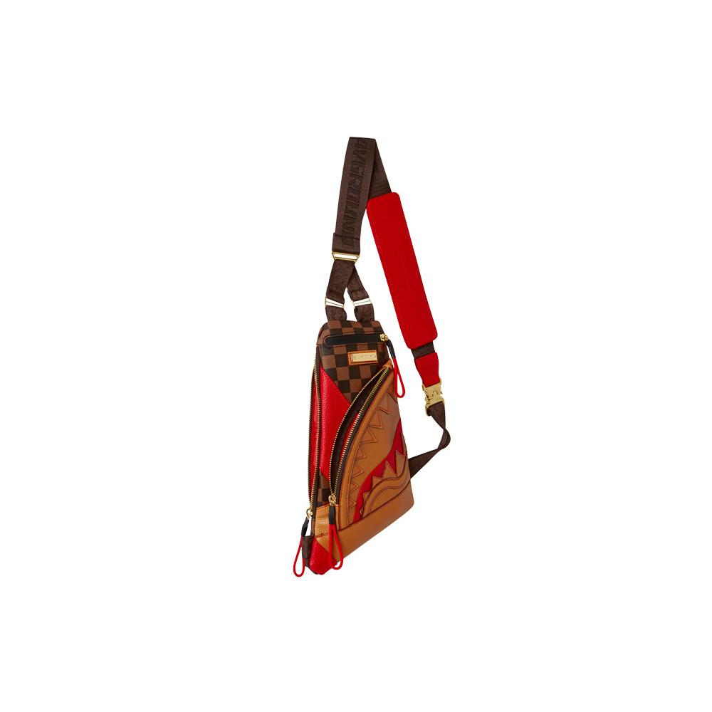 New SPRAYGROUND PVC Sling Bag Medium Unisex Brown W0836301