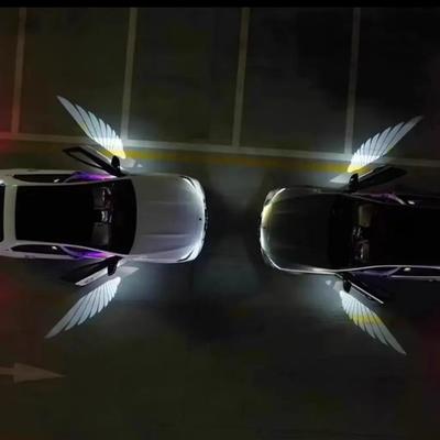 2 Pcs Car Angel Wings Wireless Car Door LED HD Welcome Courtesy Shadow Projector Lamp Logo Light Cars Accessories