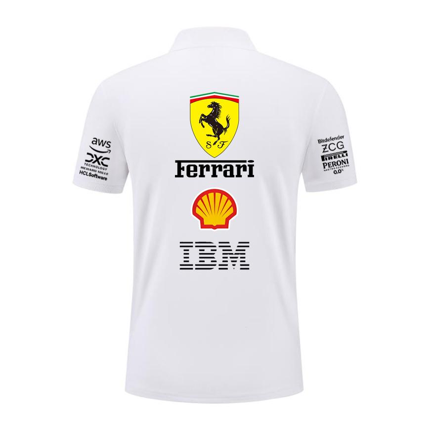 Ferrari Summer Pure Cotton F1 Racing Team Uniform T-shirt Short Sleeved Ferrari Polo Shirt Versatile Top