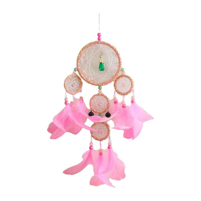 

Dream Catcher with Feathers & Bead For Car Kids- BedRoom Wall Hanging Decoration 1 розовый