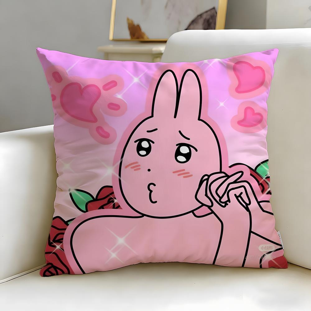 Klassische Cartoon-Freund Hase Kissenbezug Weich Leicht zu Waschen Kissenhülle Vielseitig für Sofa Bett Reisen und Büro