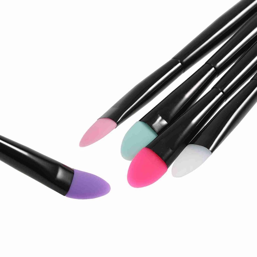 5pcs Silicone Makeup Brush Set Professional Eyeshadow Brush Kit Facial Cosmetic Tools for Woman Colorized