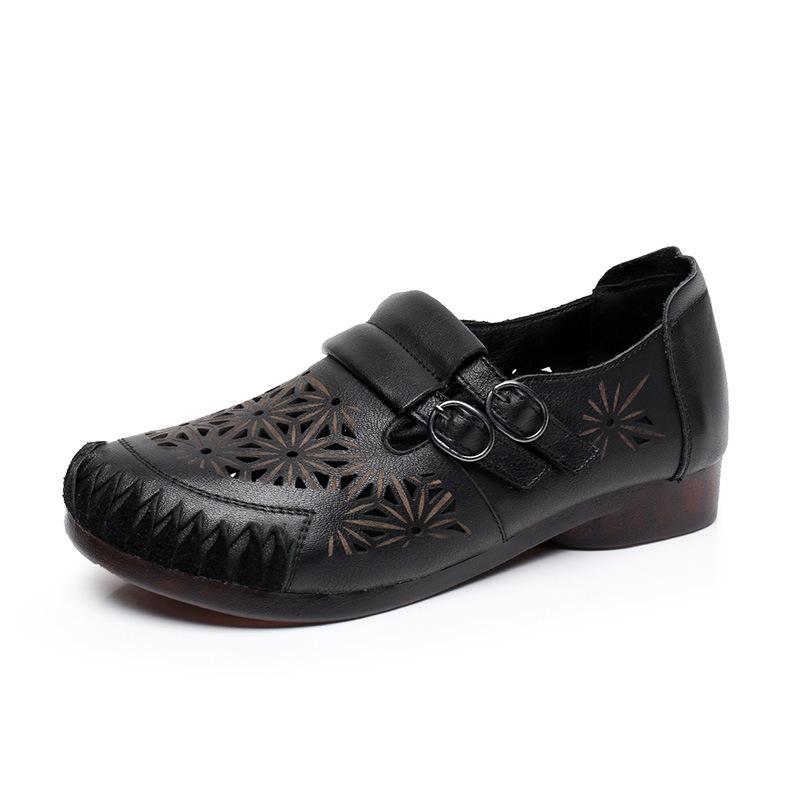 

Модная GKTINOO Женская Натуральная Кожа Дышащая Женская Летняя Обувь 2025 Полая Удобная Женская Обувь на Плоской Подошве Женские Сандалии Ручной Работы 10