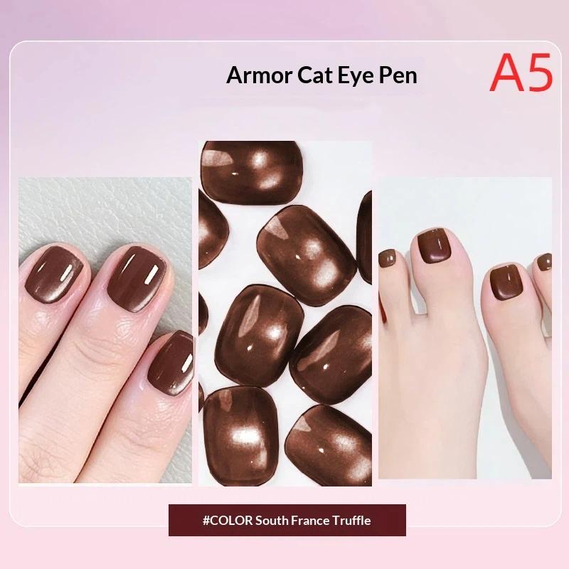 Lazy Cat Eye Nail Art Gel Pen No Streaks Even Coverage 1Pcs with Magnetic Ball for Nail Art Creation