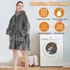 Kapuzenpullover Übergroß Tragbare Decke Große Tasche Bequeme Ärmel Reißverschluss vorne Luxus Fleece Sweatshirt Decke Winterdecke