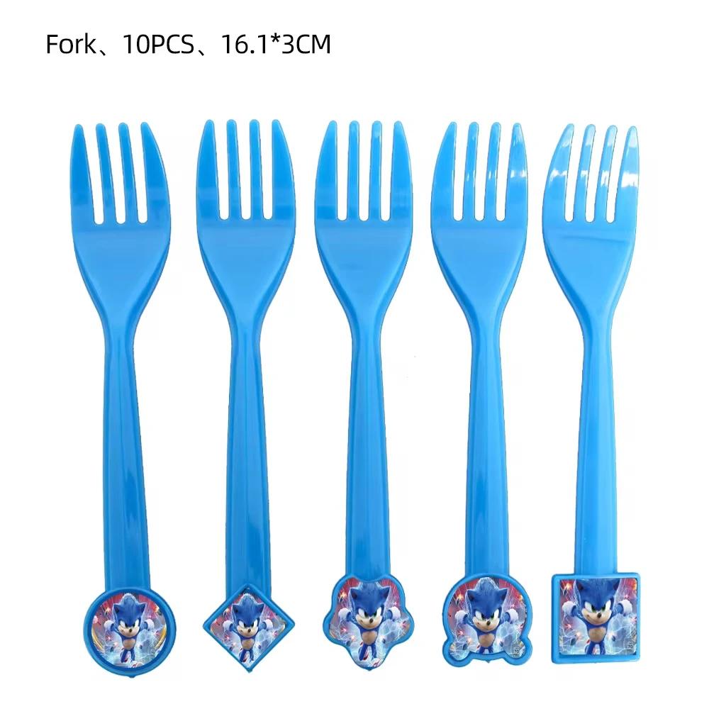 New Cartoon Sonic Party Supplies Boys Birthday Party Disposable Tableware Set Paper Plate Cup Napkin Balloon Baby Shower Decor