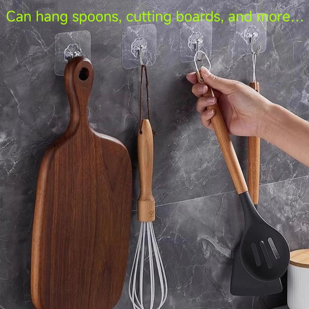 No Drill Self Adhesive Hooks Wall Mounted Shoe Rack, Strong Sticky Waterproof Hangers for Kitchen, Bathroom, Dorm, Bedroom & Door Back Storage