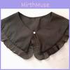 Polyester Silk Womens Ruffled Chiffon Collared Cape For Autumn Winter Fashion Accessories