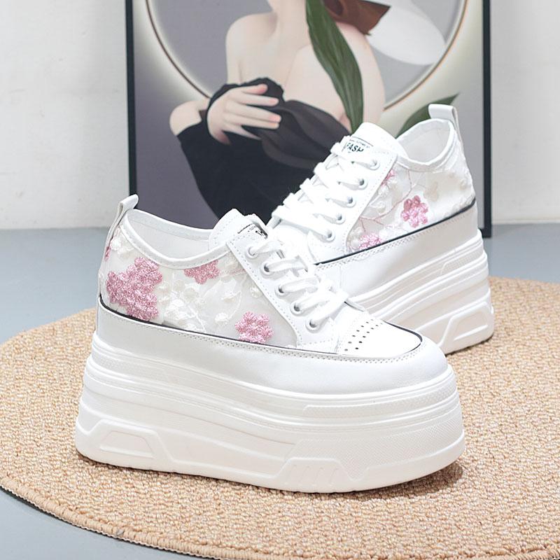 Fashion 10CM Platform Sneakers for Women White Women Shoes Mesh Platform Wedge Sneakers Chunky Sneakers Shoes Shose Women Summer