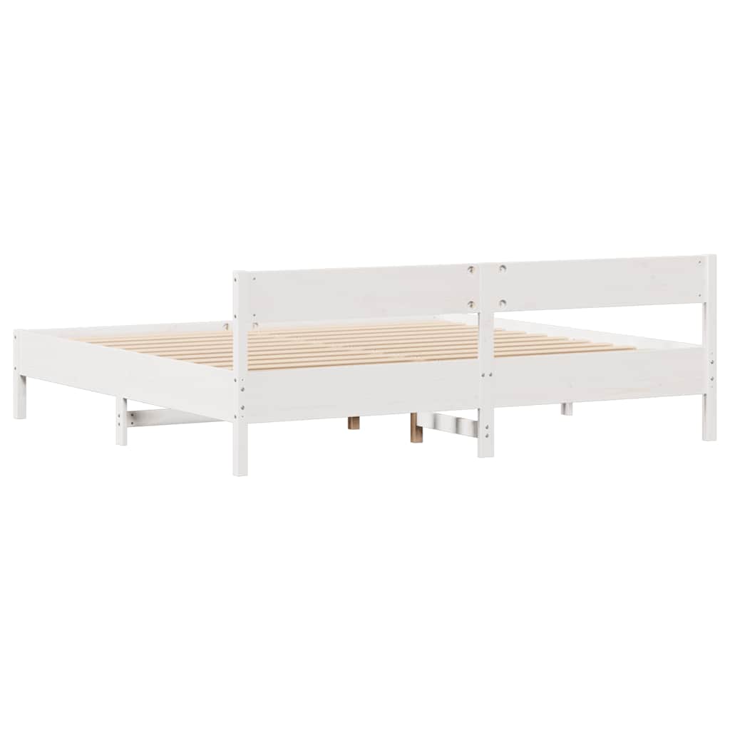 Solid Wood Bed without Mattress White 160x200 cm Pine Wood