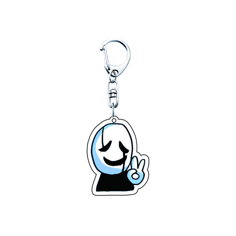 Spel Undertale Pixel Sleutelhanger 6cm Acryl Sans Flowey Papyrus Asriel Hanger Auto Sleutelhanger Tas Accessoires Geanimeerd Cadeau 6 cm white