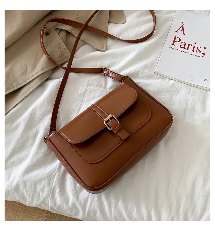 Piccola Borsa Quadrata in PU con Patta Superiore per Uso Quotidiano Casual