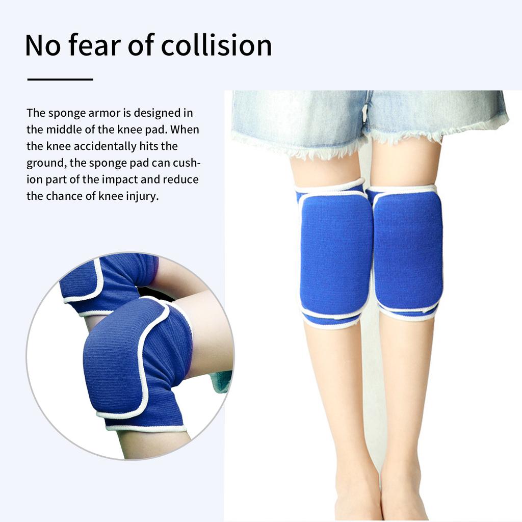 Kids Protective Knee Pads Padded Sponge Brace Knee Guards for Volleyball Football DanceBlue