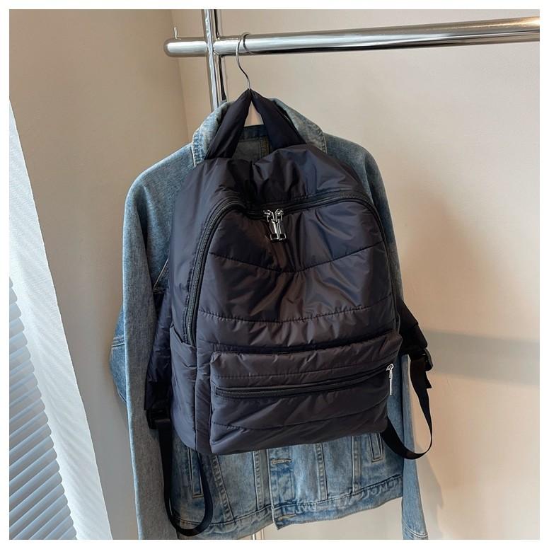 IELGY Autumn Padded Clothes Bag Fashion Simple Casual Large-Capacity Backpack