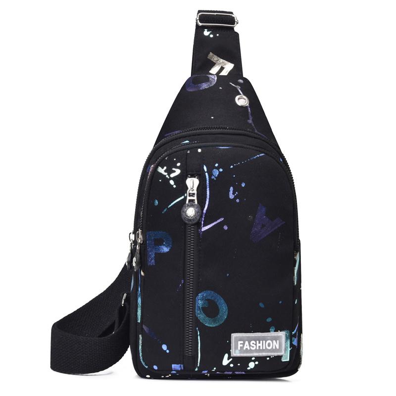 

Женская универсальная нагрудная сумка, новая модная сумка из ткани Оксфорд на одно плечо, диагональная сумка через плечо, модный дорожный небольшой рюкзак на груди чёрный
